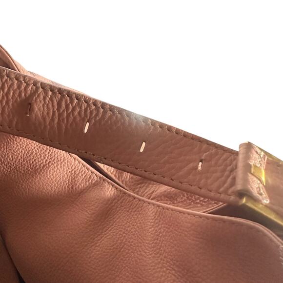 Stone Mountain Pink Leather Shoulder Bag Hobo Purse with Pockets - Picture 9 of 15